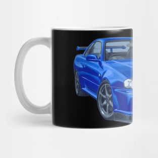 JDM CAR R34 V-SPEC II Bayside Blue GTR skyline Mug